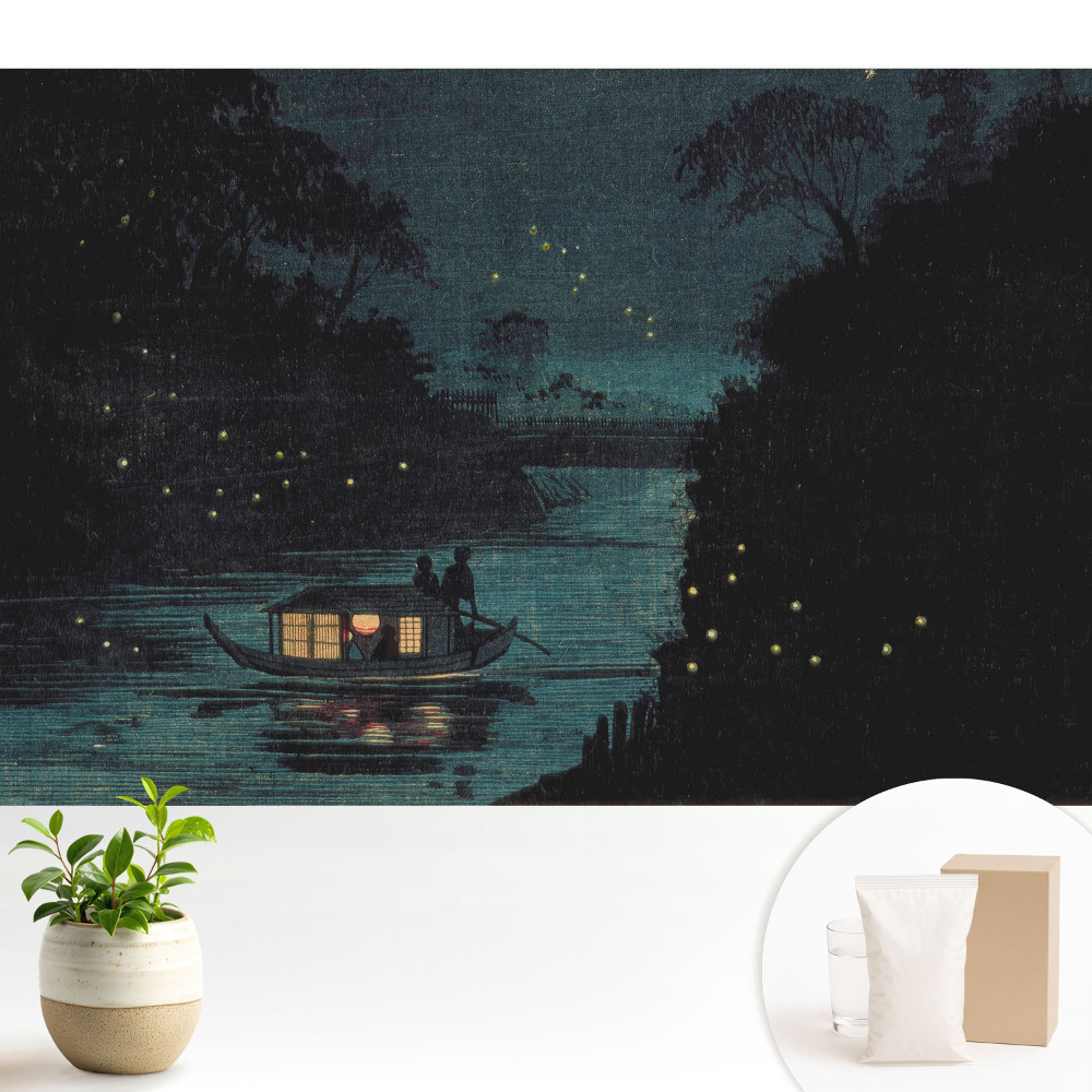 Tapeta na stenu Nočná loď obklopená svetluškami