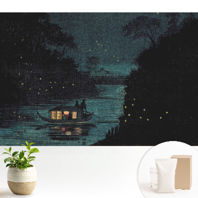 Tapeta na stenu Nočná loď obklopená svetluškami