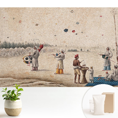 Luxusná tapeta so vzorom šarkanov na historickom pozadí