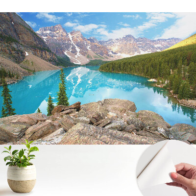 Luxusná tapeta s motívom horskej panorámy jazera