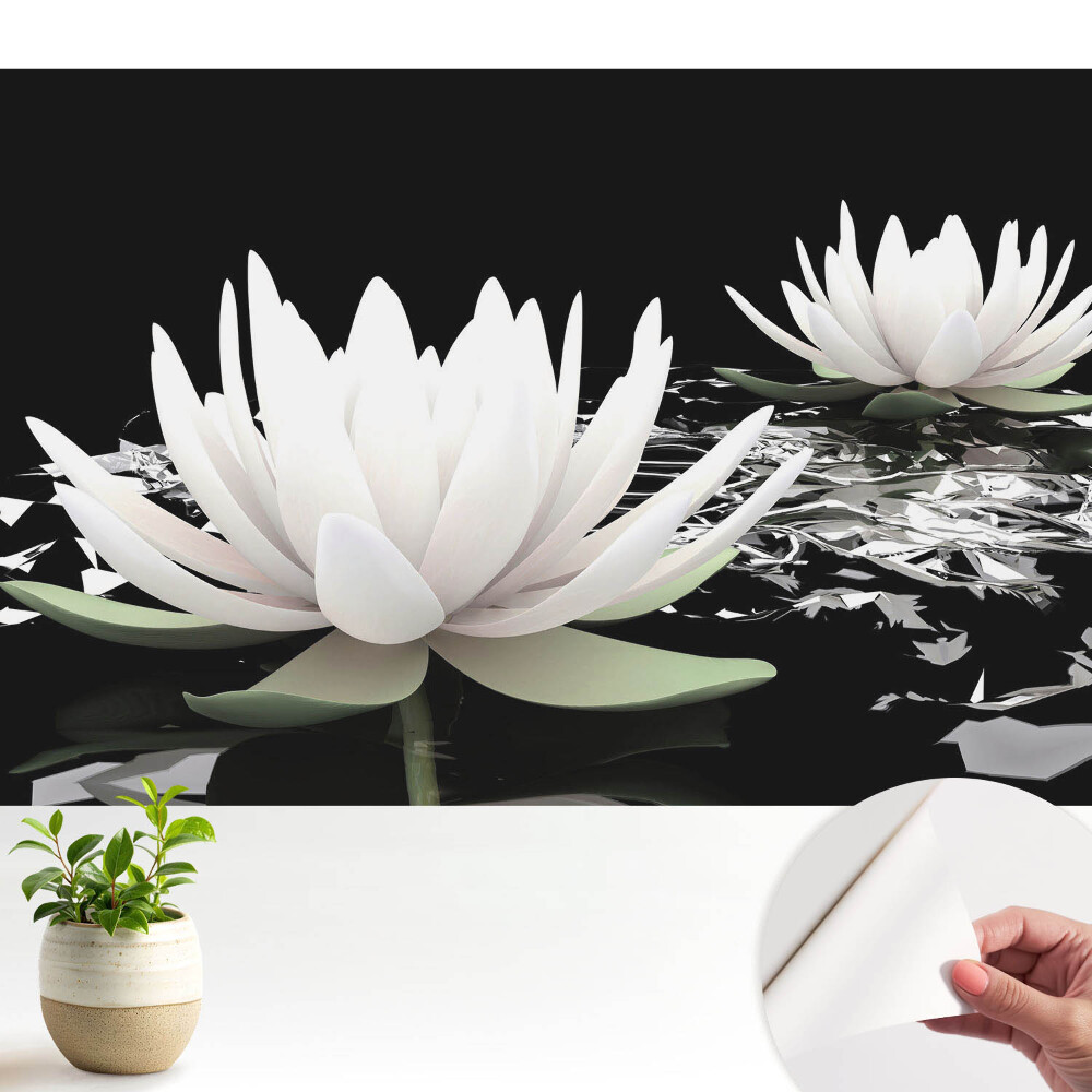 Tapety na stenu samolepiace Elegantné lekná na tmavom pozadí