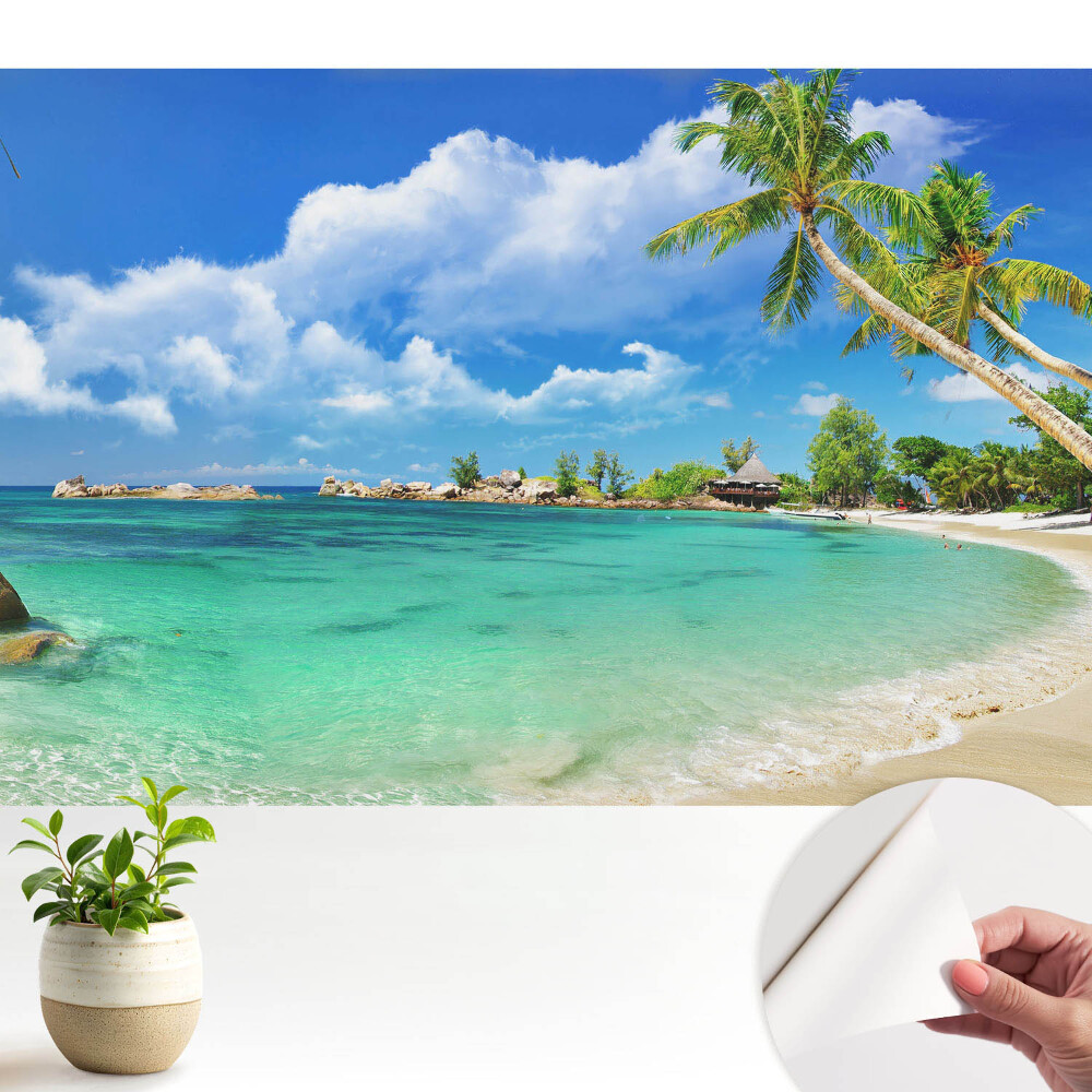 Tapety na stenu samolepiace Exotická plážová zeleň palmových stromov