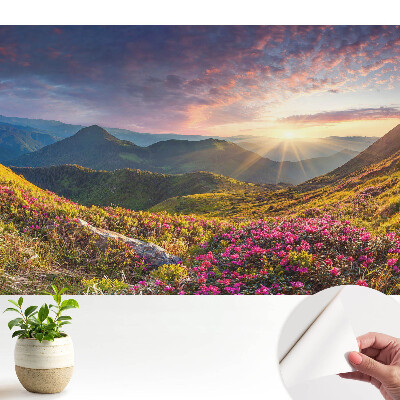 Tapeta do obývačky Horská krajina zaliata slnkom