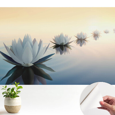 Tapeta do obývačky s motívom lotosov na vode