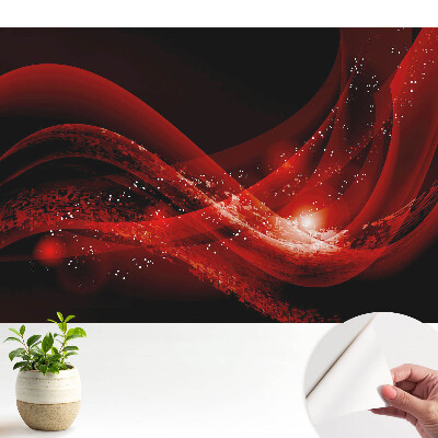 Tapety na stenu samolepiace s abstraktným motívom červených vĺn a iskier