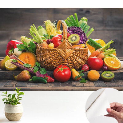 Tapeta do obývačky s motívom košíka plného prírody