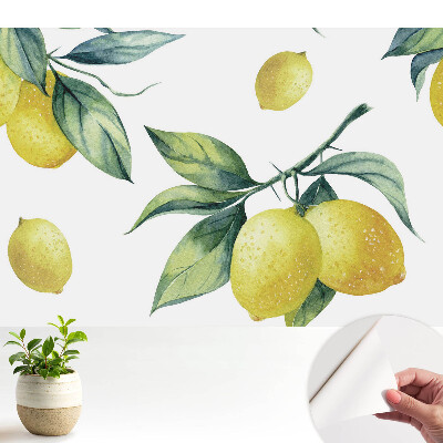 Tapeta s citrónovým vzorom v šťavnatej zelenej