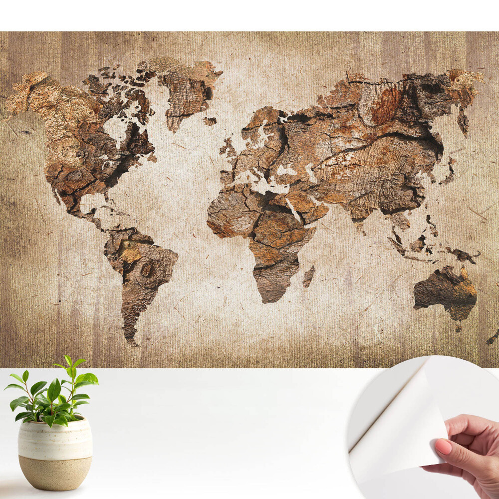 Tapety na stenu samolepiace Rustikálna mapa sveta