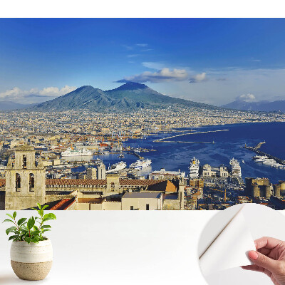 Tapety na stenu samolepiace s motívom malebnej krajiny so sopkou a prístavom
