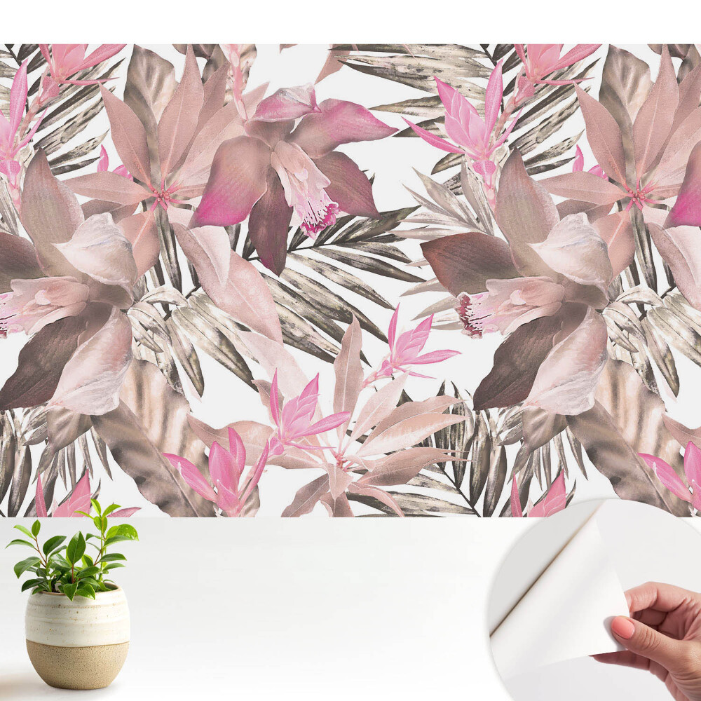 Luxusná tapeta Harmonický vzor pastelových exotických kvetov