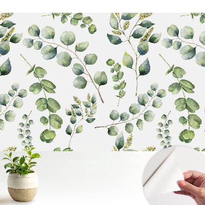Tapety na stenu samolepiace Akvarelové listy rastlín opakujúci sa vzor
