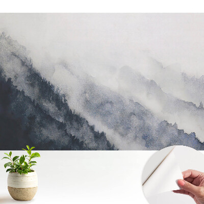 Tapeta do obývačky Akvarelové hory hmla harmónia