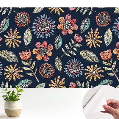 Luxusná tapeta Mozaika farebných kvetov a listov