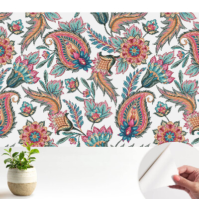 Luxusná tapeta Paisley s kvetinovým a listovým vzorom