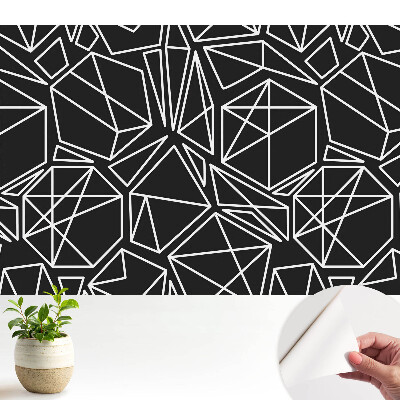 Tapety na stenu samolepiace Geometrické útvary na čiernom pozadí