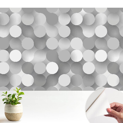 Tapeta do obývačky s moderným vzorom sivých kruhov v harmonickej kompozícii