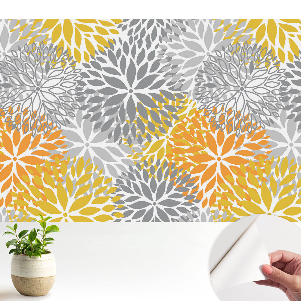 Tapety na stenu samolepiace Energia kvetinových symetrických vzorov