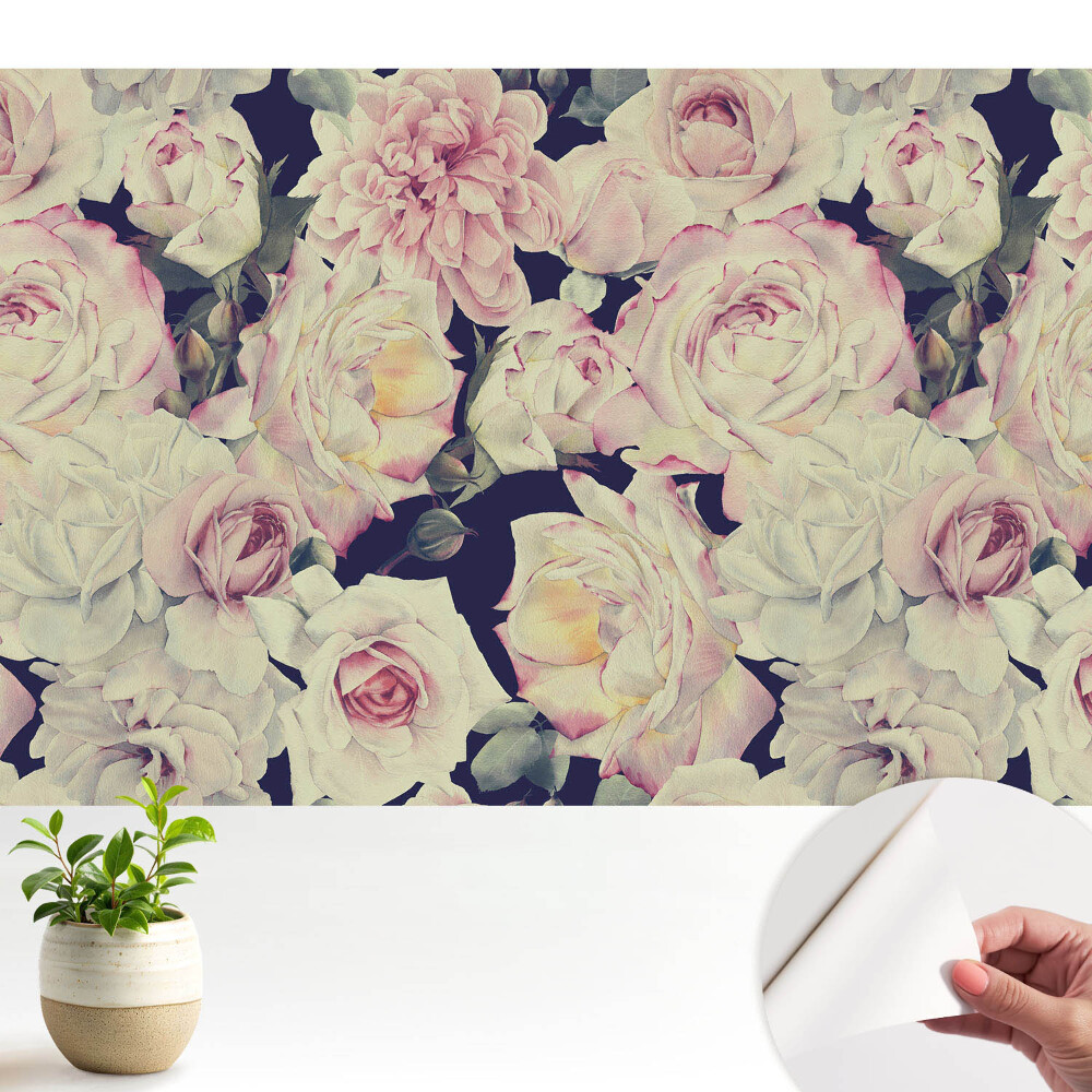 Tapeta Opakujúci sa vzor romantických kvetov