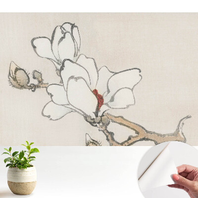 Tapeta do obývačky Klasické magnólie v atramente