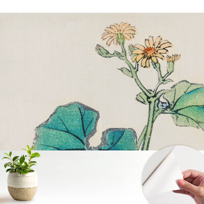 Tapety na stenu samolepiace Jemný kvet na pozadí zelených listov