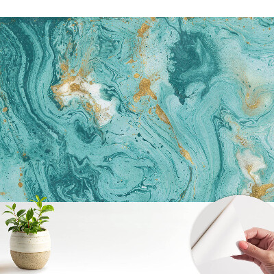 Tapety na stenu samolepiace s tyrkysovým abstraktným vzorom v elegantných odtieňoch