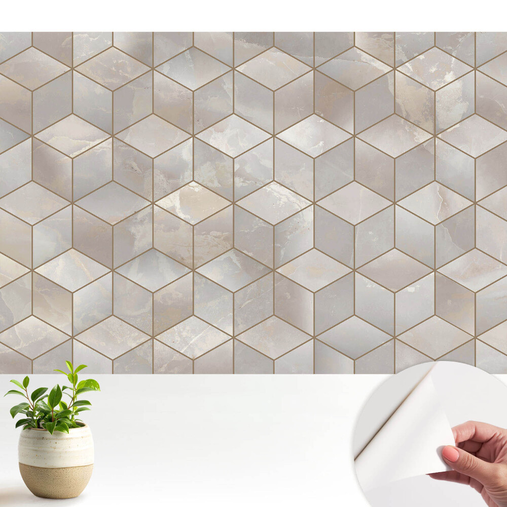 Tapeta Moderná geometrická mozaika v odtieňoch sivej