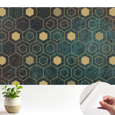 Tapety na stenu samolepiace Geometrické šesťuholníky na tmavom pozadí