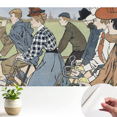 Tapeta s motívom secesnej cyklistickej scény