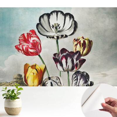 Samolepiaca tapeta s motívom kytice tulipánov v klasickom štýle