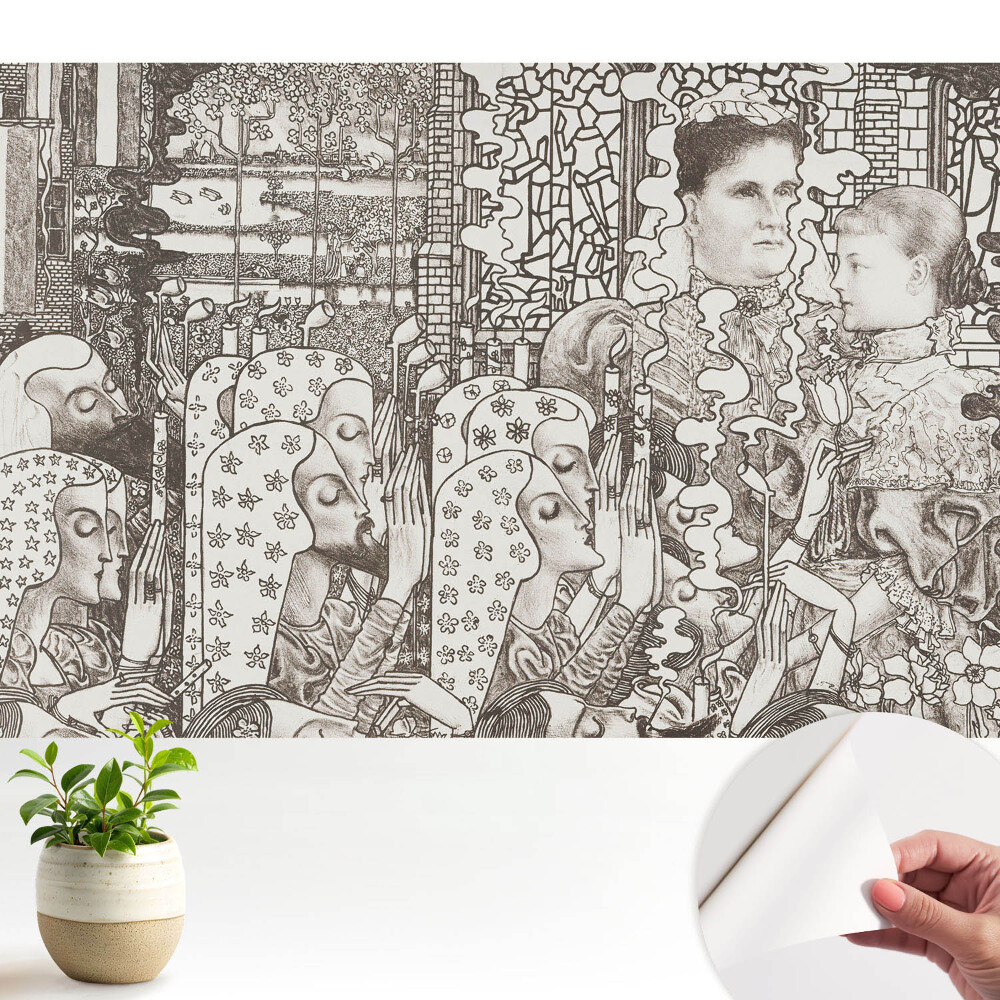 Luxusná tapeta Klasické portréty a kvetinové vzory