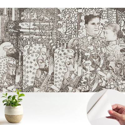 Luxusná tapeta Klasické portréty a kvetinové vzory