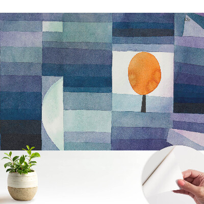 Tapeta s motívom pomarančovníka na modrom pozadí