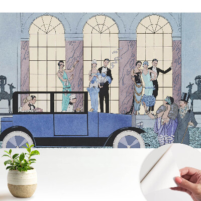 Tapeta do obývačky s motívom elegantných postáv v štýle 20. rokov 20. storočia