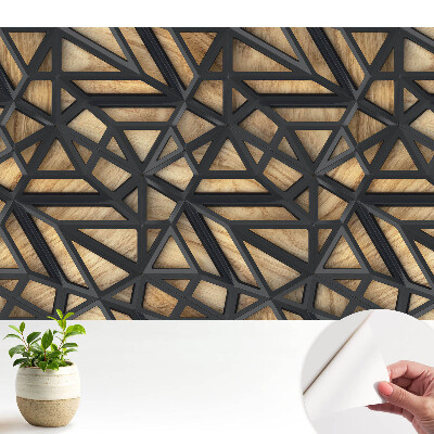 Tapety na stenu samolepiace Geometrické trojuholníky, harmónia dreva