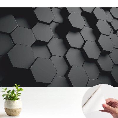 Luxusná tapeta Tmavé 3D šesťuholníky, elegancia a modernosť