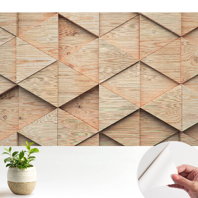 Tapeta na stenu samolepiaca s dreveným geometrickým vzorom v modernom štýle