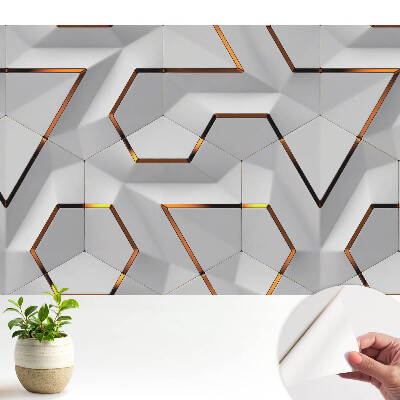 Tapeta do obývačky s moderným geometrickým priestorovým vzorom