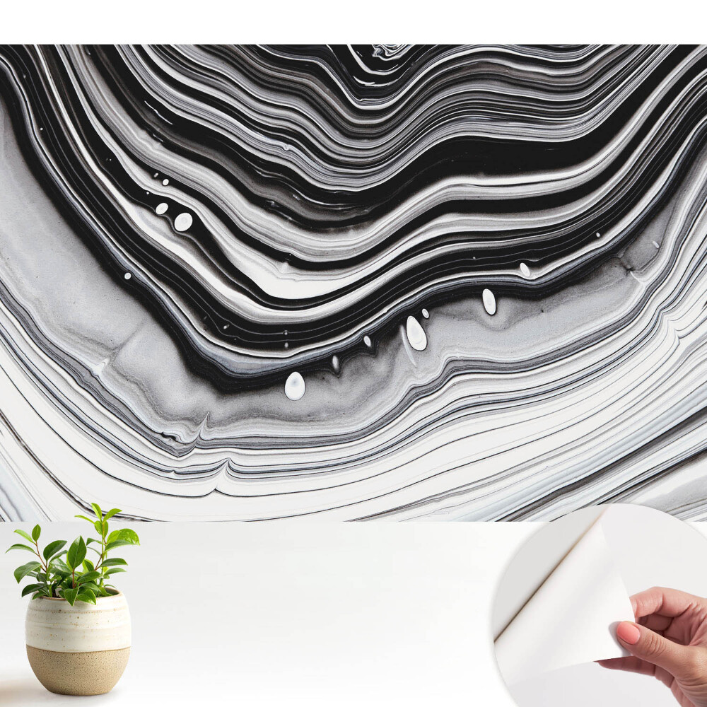 Luxusná tapeta Abstraktné vlny čiernej a bielej