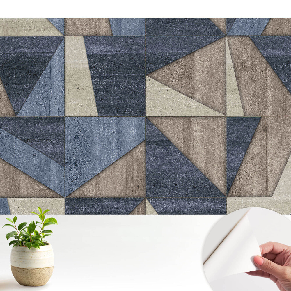 Tapeta do obývačky s geometrickou mozaikou v zemitých tónoch