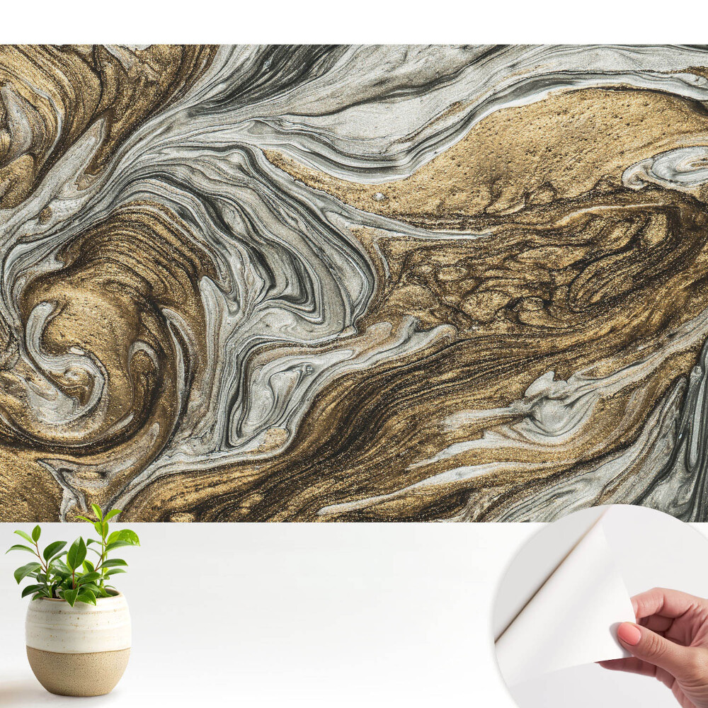 Luxusná tapeta Abstraktné víry a vlny v teplých odtieňoch