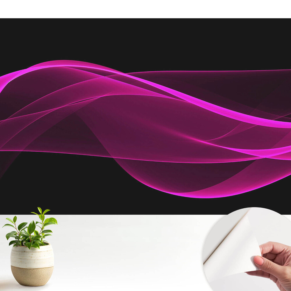 Tapety na stenu samolepiace Energické ružové stužky na čiernom pozadí
