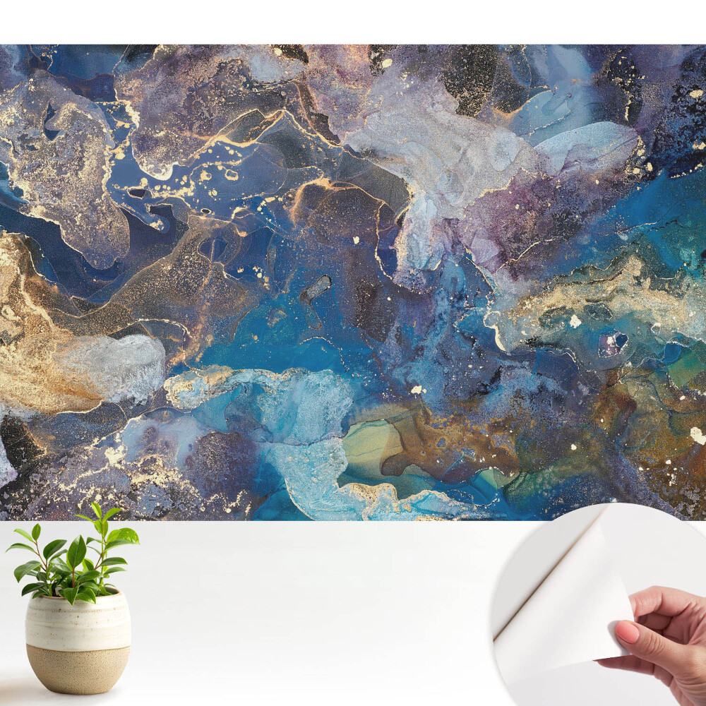 Luxusná tapeta Kozmická abstrakcia v odtieňoch modrej a fialovej