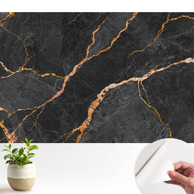 Tapeta do obývačky Mramorové čierne pozadie s žilami