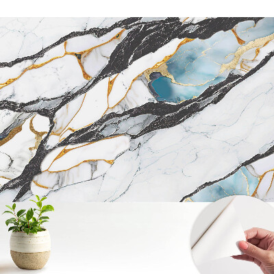 Tapeta do obývačky s motívom čierneho a modrého mramoru