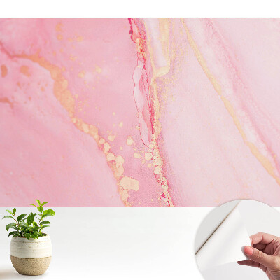 Tapety na stenu samolepiace Jemné ružové škvrny so žltými akcentmi