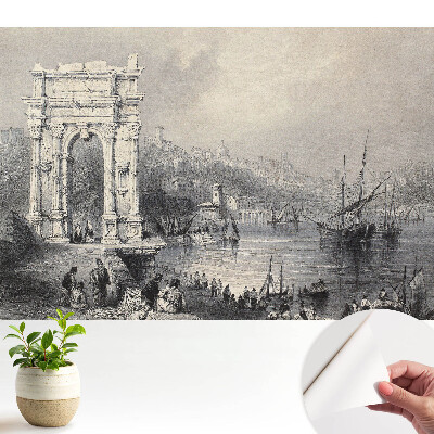 Luxusná tapeta s motívom historického prístavu a starobylého oblúka