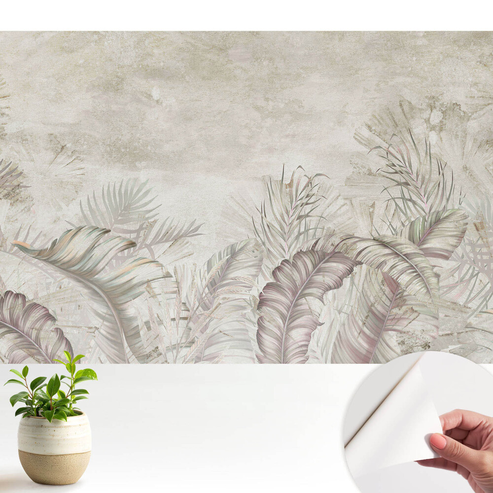 Tapeta do obývačky Jemná pastelová vegetácia