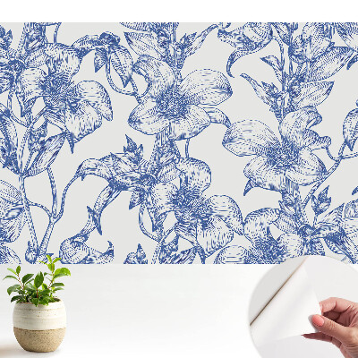 Tapeta na stenu samolepiaca s elegantným klasickým kvetinovým vzorom