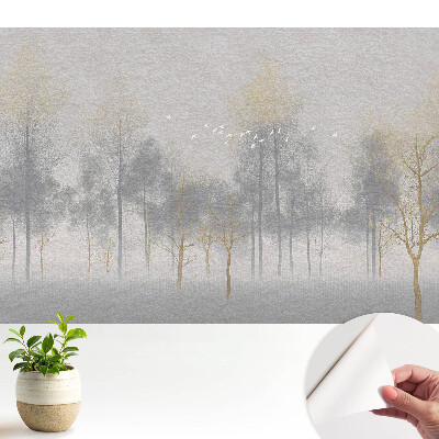 Luxusná tapeta s jemnou lesnou scenériou v minimalistickom štýle