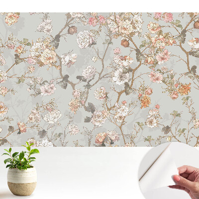 Samolepiace tapety na stenu s klasickým pastelovým kvetinovým motívom